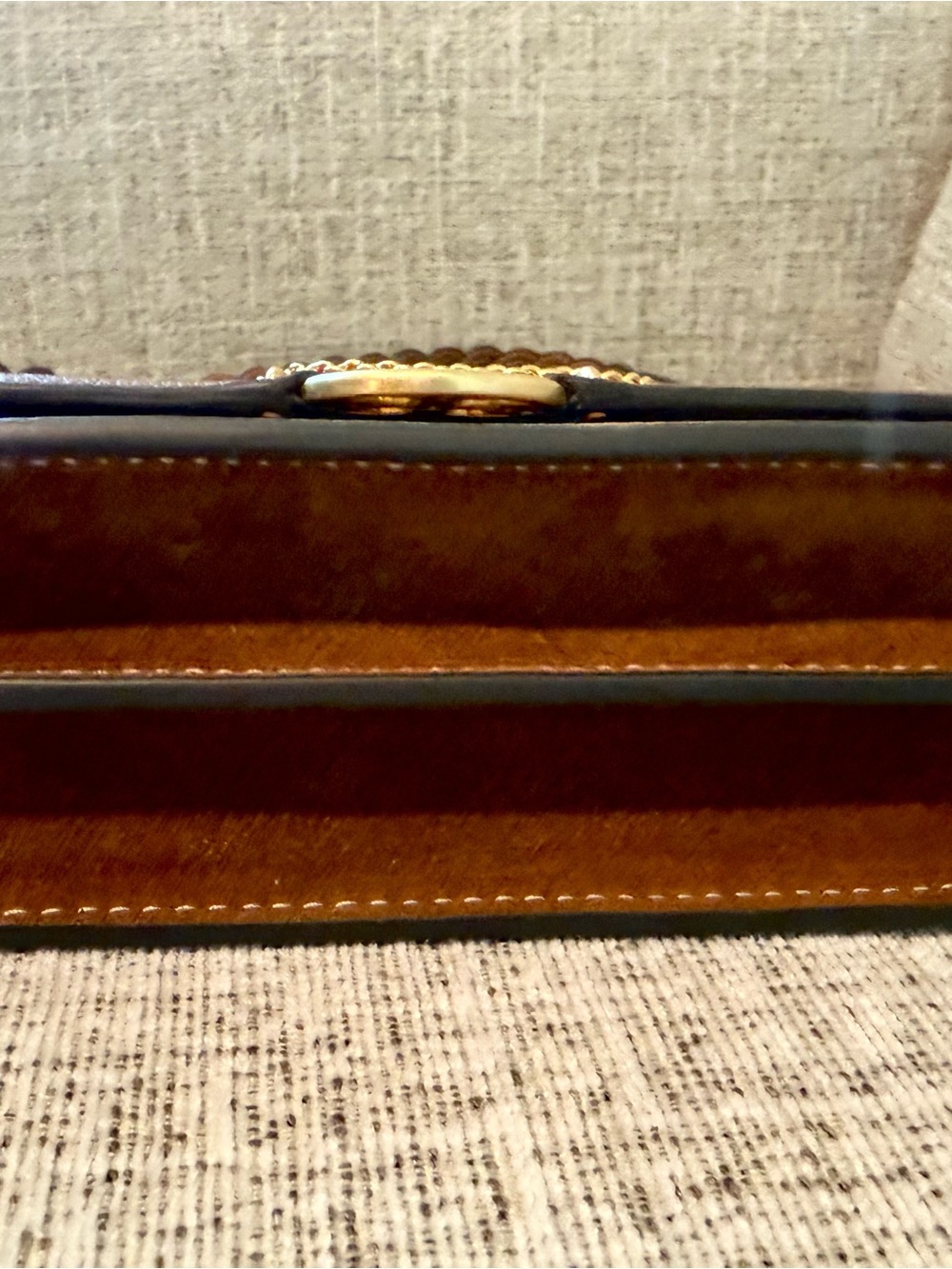Tory Burch Miller Caramel Leather Crossbody with Gold Chain and Logo - Mini - Picture 5 of 8
